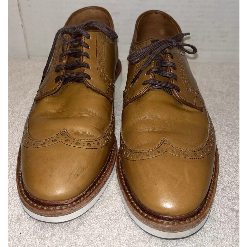 Men Allen Edmonds Tan Leather Casual Oxford Shoes Cream Size 10 D